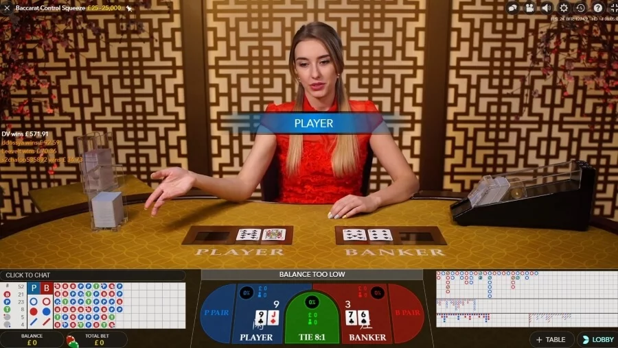 baccarat squeeze dealer dealing cards
